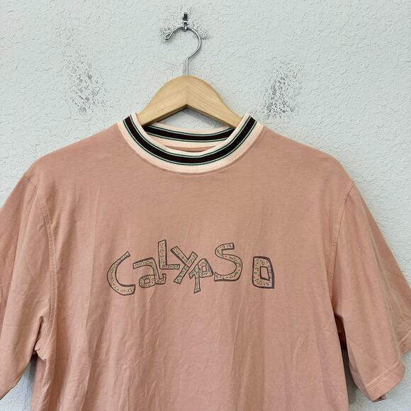 NICHOLAS DALEY Crew Neck T-Shirt Apricot Calypso Graphic SS Tee Cotton - Picture 3 of 9